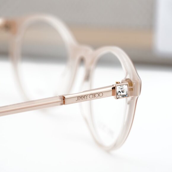 Jimmy Choo JC272 08XO 00 Round 49mm Eyeglasses - Pink on Crystal - Picture 5 of 11